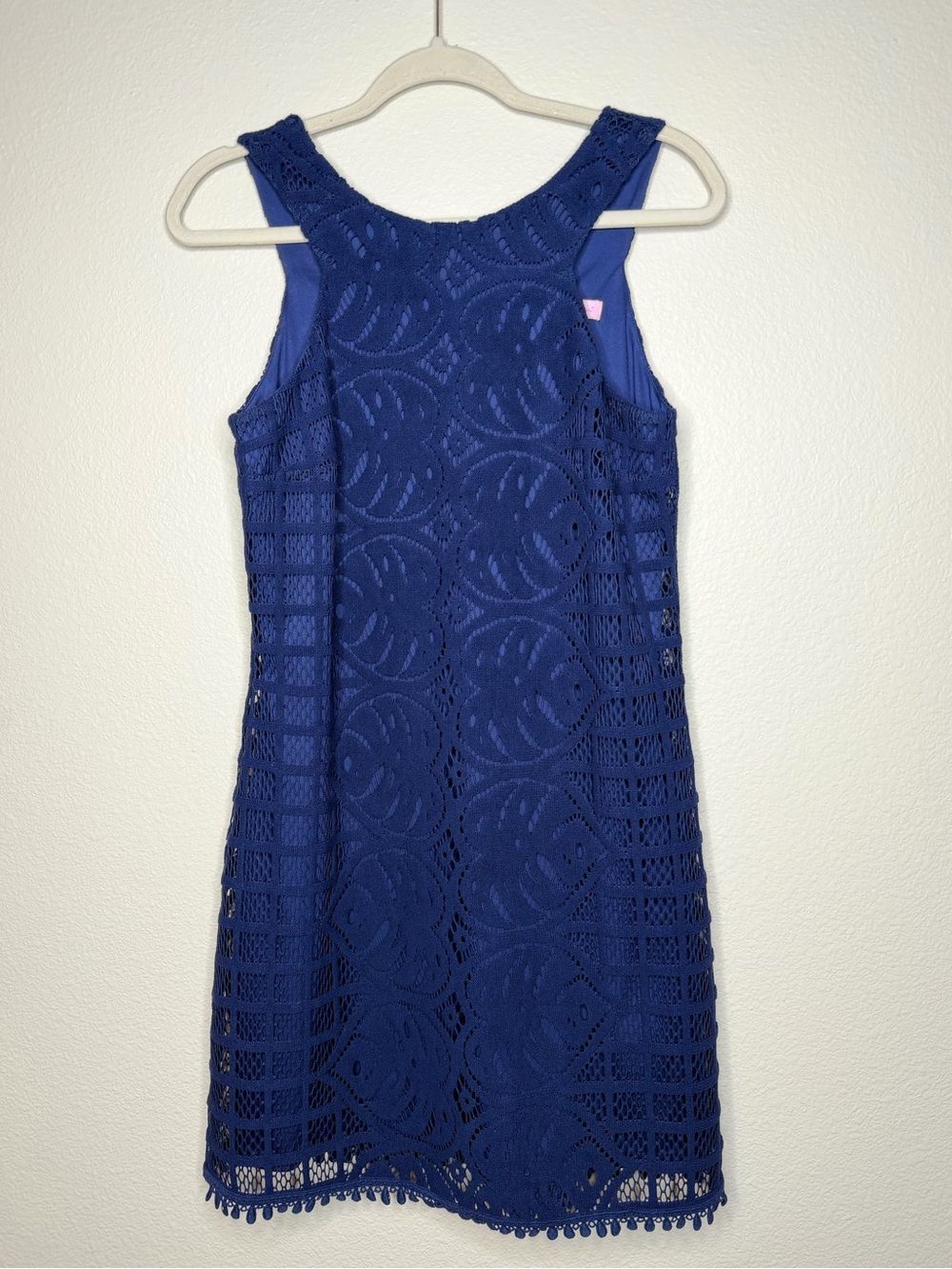 Lily Pulitzer Women's Mango Shift Lace Knit Dress S Sleeveless Navy Blue - Picture 3 of 10